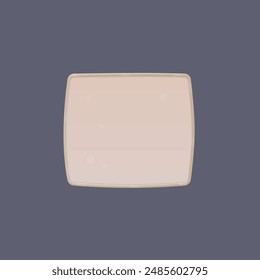Cute Cartoon Game UI Frame Beige Isolated Vector Design