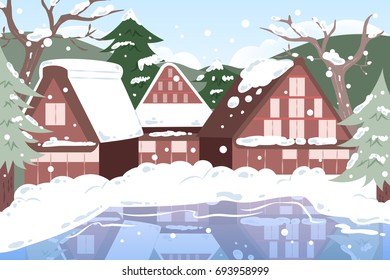 白川郷 のイラスト素材 画像 ベクター画像 Shutterstock