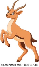 A cute cartoon gazelle stands