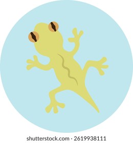 Cute cartoon gecko with big eyes
