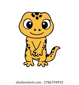 A cute cartoon gecko icon element with a simple design, adorable expression, and clean vector style, perfect for stickers, decorations, and small animal-themed designs.