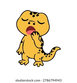 A cute cartoon gecko icon element with a simple design, adorable expression, and clean vector style, perfect for stickers, decorations, and small animal-themed designs.