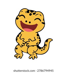 A cute cartoon gecko icon element with a simple design, adorable expression, and clean vector style, perfect for stickers, decorations, and small animal-themed designs.