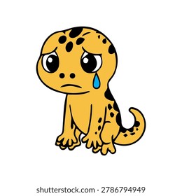 A cute cartoon gecko icon element with a simple design, adorable expression, and clean vector style, perfect for stickers, decorations, and small animal-themed designs.