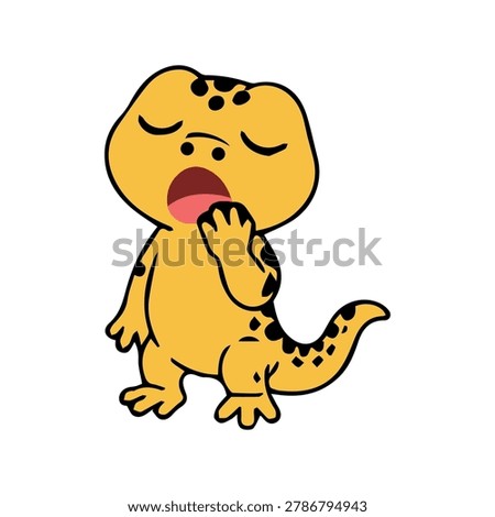 A cute cartoon gecko icon element with a simple design, adorable expression, and clean vector style, perfect for stickers, decorations, and small animal-themed designs.
