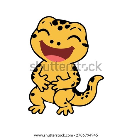 A cute cartoon gecko icon element with a simple design, adorable expression, and clean vector style, perfect for stickers, decorations, and small animal-themed designs.