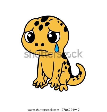 A cute cartoon gecko icon element with a simple design, adorable expression, and clean vector style, perfect for stickers, decorations, and small animal-themed designs.