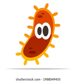 Cute cartoon germ bacteria vector isolated illustration