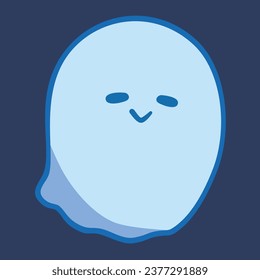 Cute Cartoon Ghost Boo Simple Vector art. Ghost blob character 