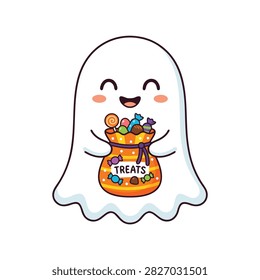 A cute cartoon ghost