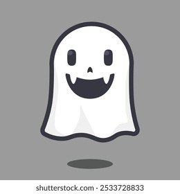 Fantasma de desenhos animados bonito voando ilustração de Halloween