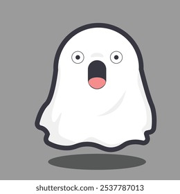 Cute Cartoon ghost Flying Halloween illustration