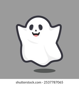 Cute Cartoon ghost Flying Halloween illustration