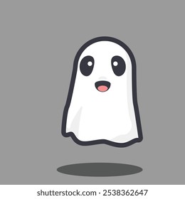 Cute Cartoon ghost Flying Halloween illustration