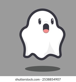 Cute Cartoon ghost Flying Halloween illustration