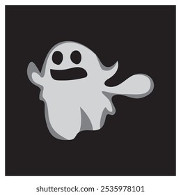 cute cartoon ghost halloween design illustration abstract vector simple
