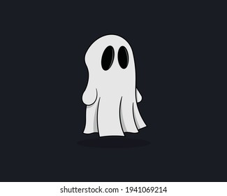 Cute Cartoon Ghost – Halloween Vector Illustration