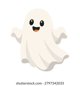 Cute Cartoon Ghost Illustration vector