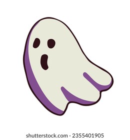 cute cartoon ghost isolated on white background. Mystical creature. Halloween. vector illustration