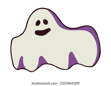 cute cartoon ghost isolated on white background. Mystical creature. Halloween. vector illustration