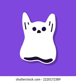 Cute Cartoon Geist auf violettem Hintergrund.