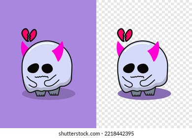 Cute Cartoon Ghost Sad and Broken Ghost, Good Design For Character Theme