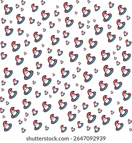 Cute cartoon ghost wearing a witch hat seamless pattern background