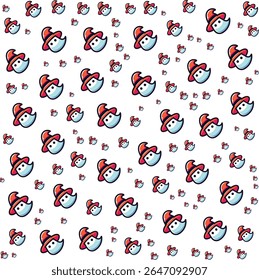 Cute cartoon ghosts wearing witch hats seamless pattern background