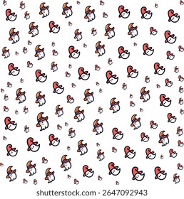 Cute cartoon ghosts wearing witch hats seamless pattern background