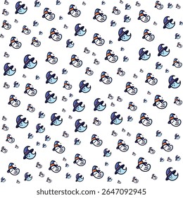 Cute cartoon ghosts wearing witch hats seamless pattern for halloween