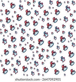 Cute cartoon ghosts wearing wizard hats seamless pattern background