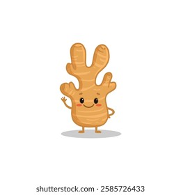 Cute cartoon Ginger character isolated on white. Funny ginger in flat style. Hand drawn vector illustration