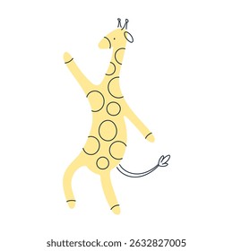 Cute cartoon giraffe, abstract safari animal