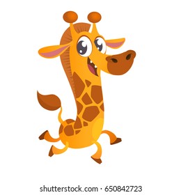 Cute cartoon giraffe character icon. Wild animal collection. Baby education. Isolated on white background. Flat design. Vector illustration