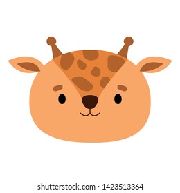 Cute cartoon giraffe. Childish print for nursery, kids apparel,poster, postcard. Vector Illustration