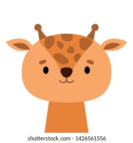 Cute cartoon giraffe. Childish print for nursery, kids apparel,poster, postcard. Vector Illustration