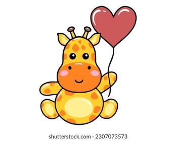Cute cartoon Giraffe drawing illustration
