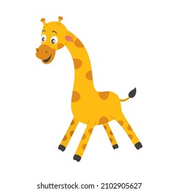 Cute cartoon giraffe. flat illustration. vector image