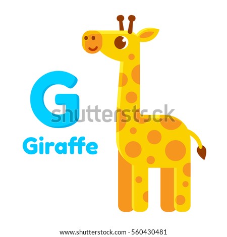 Cute Cartoon Giraffe Letter G Animal Stock Vector (Royalty Free ...