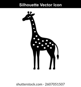 Cute cartoon giraffe standing isolated in a simple vector illustration	
