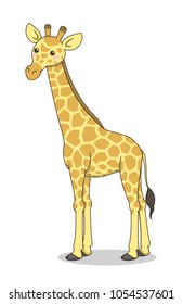 Cute cartoon giraffe. Vector illustration