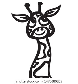 Cute cartoon giraffe. Vector illustration