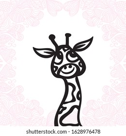 Cute cartoon giraffe. Vector illustration