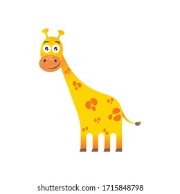Cute cartoon giraffe. Vector illustration in children's style, for children's books, posters, stickers or room decor