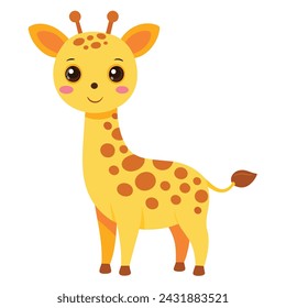 Ilustración de vector de jirafa de dibujos animados