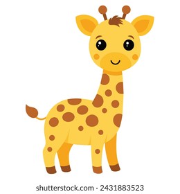 Cute cartoon giraffe vector illustration