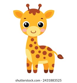 Ilustración de vector de jirafa de dibujos animados
