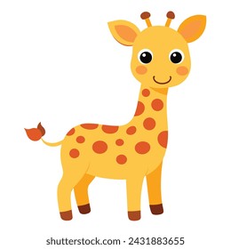 Cute cartoon giraffe vector illustration