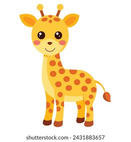 Cute cartoon giraffe vector illustration