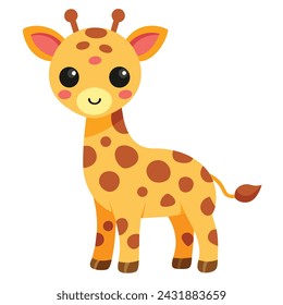 Cute cartoon giraffe vector illustration
